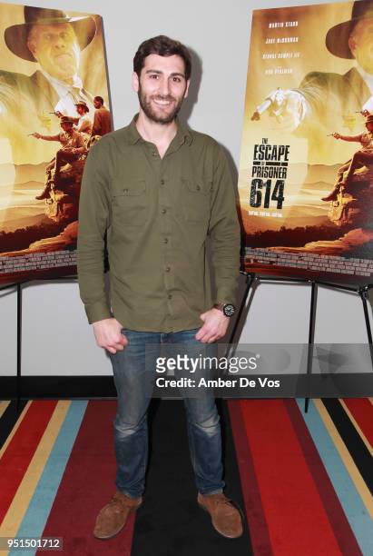 Zach Golden attends the World Premiere of "The Escape of Prisoner 614" at Village East Cinema on April 25, 2018 in New York City.