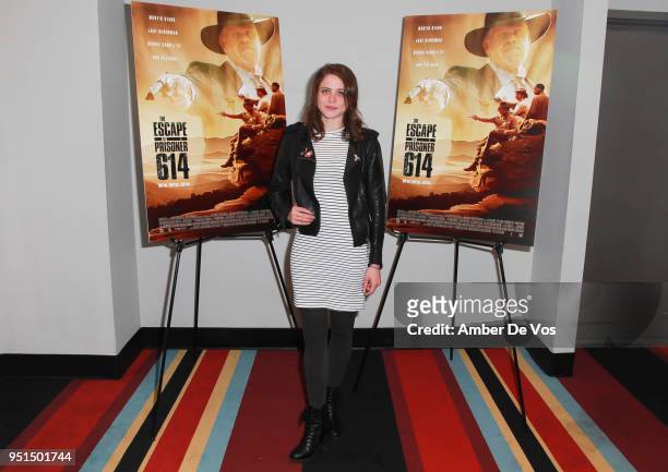 Olivia Luccardi attends the World Premiere of "The Escape of Prisoner 614" at Village East Cinema on April 25, 2018 in New York City.