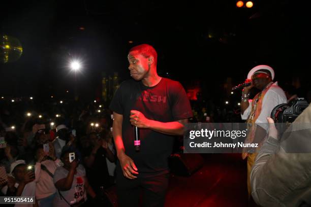 Doug E. Fresh and Slick Rick perform at B.B. King Blues Club & Grill on April 25, 2018 in New York City.