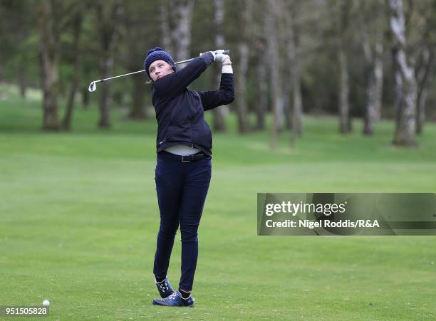 Elena Moosmann during practice for the Girls' U16 Open Championship at Fulford Golf Club on April 26, 2018 in York, England.