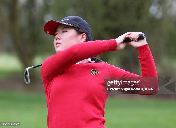 Rebecca Coch during practice for the Girls' U16 Open Championship at Fulford Golf Club on April 26, 2018 in York, England.