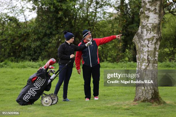 Elena Moosmann during practice for the Girls' U16 Open Championship at Fulford Golf Club on April 26, 2018 in York, England.