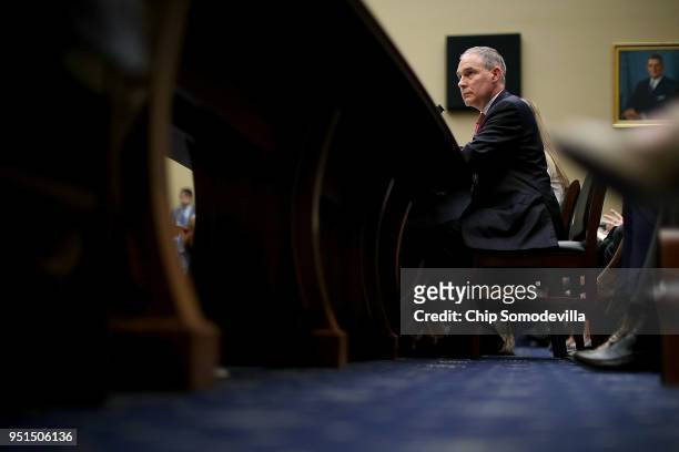 Environmental Protection Agency Administrator Scott Pruitt testifies before the House Energy and Commerce Committee's Environment Subcommittee in the...