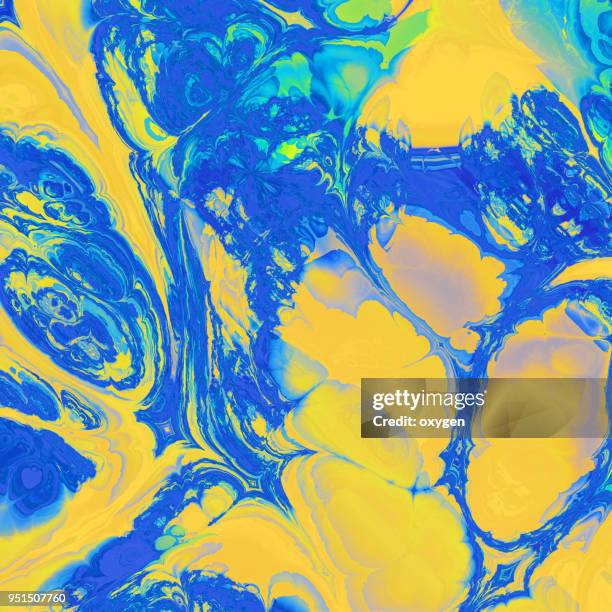 creative ebru background with abstract painted waves - acrylic on canvas stock pictures, royalty-free photos & images