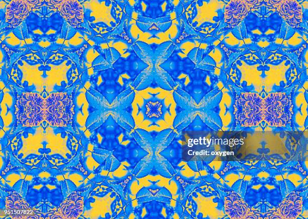 seamless kaleidoscopic mosaic pattern background - bohemia stock pictures, royalty-free photos & images