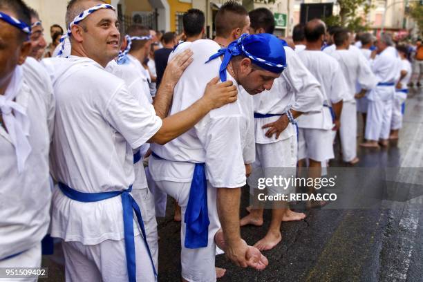 Procession, Festa della Vara, Messina, Sicily, Italy.