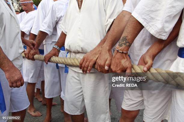 Procession, Festa della Vara, Messina, Sicily, Italy.