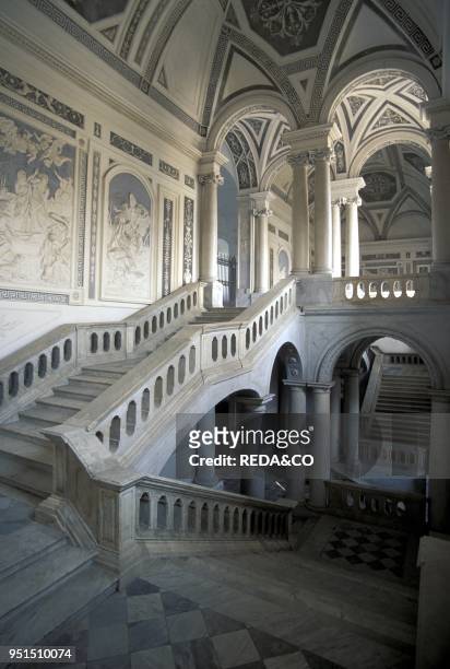 Interior, University of the Humanities, Ex-Benedictines friery, Catania, Sicily, Italy.