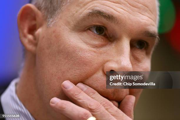 Environmental Protection Agency Administrator Scott Pruitt testifies before the House Energy and Commerce Committee's Environment Subcommittee in the...