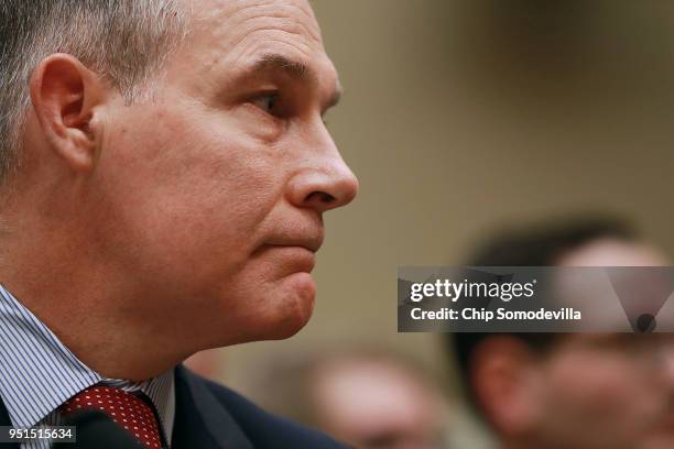 Environmental Protection Agency Administrator Scott Pruitt testifies before the House Energy and Commerce Committee's Environment Subcommittee in the...