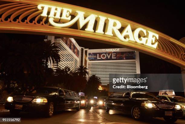 Limousines exit the MGM Resorts International Mirage Resort & Casino at night in Las Vegas, Nevada, U.S., on Wednesday, April 25, 2018. MGM Resorts...