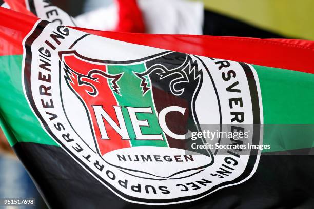 Flag of NEC Nijmegen during the Dutch Jupiler League match between NEC Nijmegen v Telstar at the Goffert Stadium on April 2, 2018 in Nijmegen...