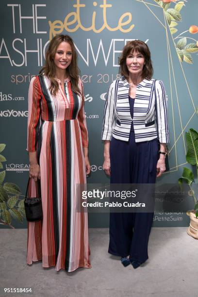 Estefania Luyk and her mother Paquita Torres attend the Petite Fashion Week fashion show on April 26, 2018 in Madrid, Spain.