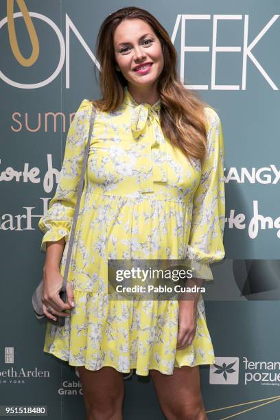 Priscila de Gustin attends the Petite Fashion Week fashion show on April 26, 2018 in Madrid, Spain.