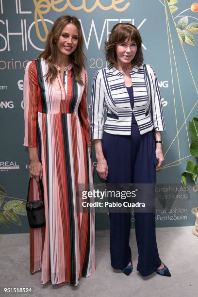 Estefania Luyk and her mother Paquita Torres attend the Petite Fashion Week fashion show on April 26, 2018 in Madrid, Spain.