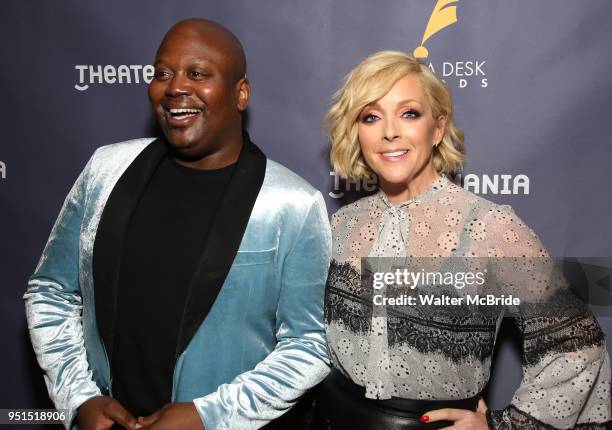 Tituss Burgess and Jane Krakowski attend the 2018 Drama Desk Awards Nominations at Feinstein's/54 Below on April 26, 2018 in New York City.