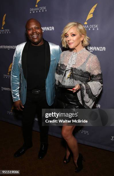 Tituss Burgess and Jane Krakowski attend the 2018 Drama Desk Awards Nominations at Feinstein's/54 Below on April 26, 2018 in New York City.