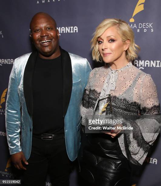 Tituss Burgess and Jane Krakowski attend the 2018 Drama Desk Awards Nominations at Feinstein's/54 Below on April 26, 2018 in New York City.