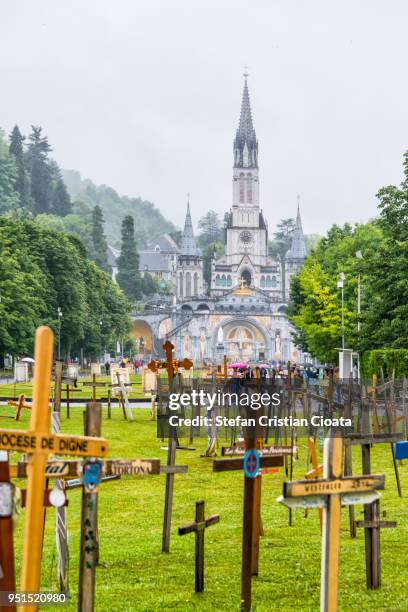 sanctuary of our lady of lourdes, france - our lady of lourdes stock pictures, royalty-free photos & images