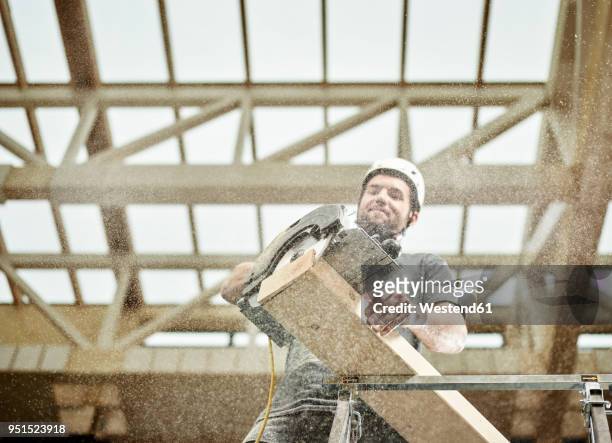 austria, worker sawing wood - snickeriarbete bildbanksfoton och bilder