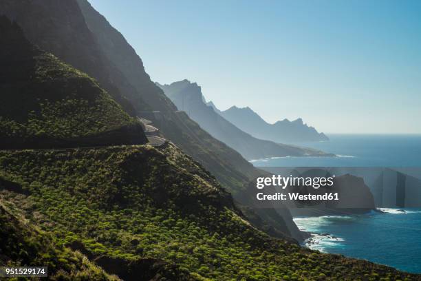 spain, canary islands, gran canaria, coastal road gc-200 at the north coast - grand canary stock pictures, royalty-free photos & images