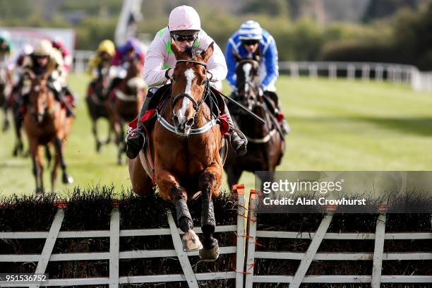 David Mullins riding Faugheen clear the last to win The Ladbrokes Champion Stayers Hurdle at Punchestown racecourse on April 26, 2018 in Naas,...