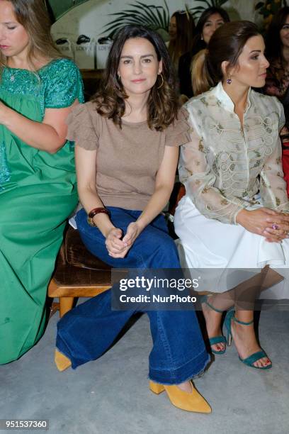 María Palacios l attends the Petite Fashion Week fashion show on April 26, 2018 in Madrid, Spain.