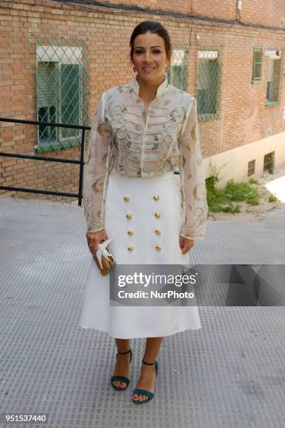 Virginia Traconis attends the Petite Fashion Week fashion show on April 26, 2018 in Madrid, Spain.