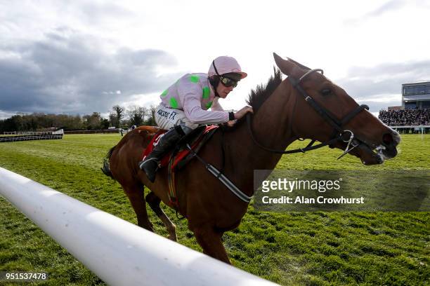 David Mullins riding Faugheen clear the last to win The Ladbrokes Champion Stayers Hurdle at Punchestown racecourse on April 26, 2018 in Naas,...