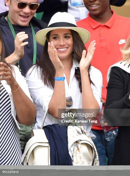 Meghan Markle attends day two of the Wimbledon Tennis Championships at Wimbledon on June 28, 2016 in London, England.