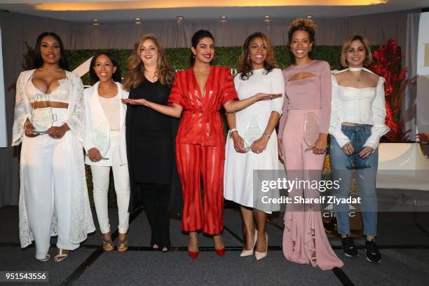 Milan Rouge, Shari Bryant, Erin Harris, Priyanka Chopra Dawn Moore, Carly Cushnie and Sarah Ahmed attend Ciroc Empowered Brunch 2018 at The New York...