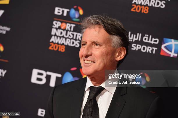 Lord Sebastian Coe arrives at the red carpet during the BT Sport Industry Awards 2018 at Battersea Evolution on April 26, 2018 in London, England....