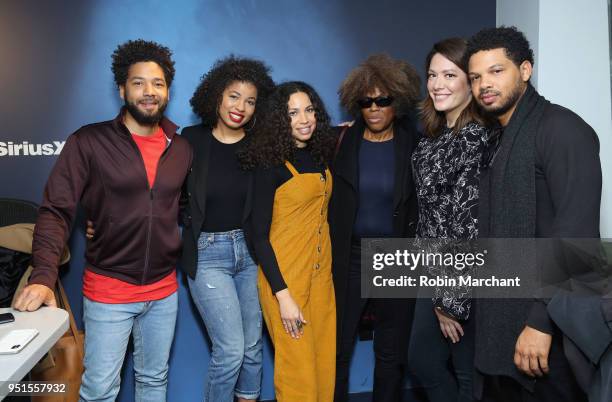 Jussie Smollett, Jazz Smollett-Warwell, Jurnee Smollett-Bell, Janet Smollett and Jake Smollett visit 'The Michelle Collins Show' with host Michelle...