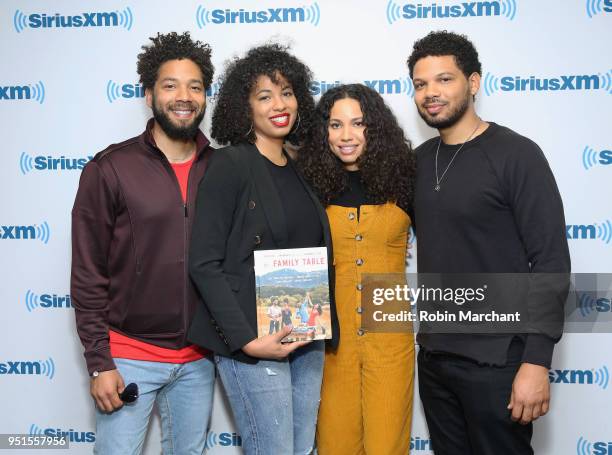 Jussie Smollett, Jazz Smollett-Warwell, Jurnee Smollett-Bell and Jake Smollett visit at SiriusXM Studios on April 26, 2018 in New York City.