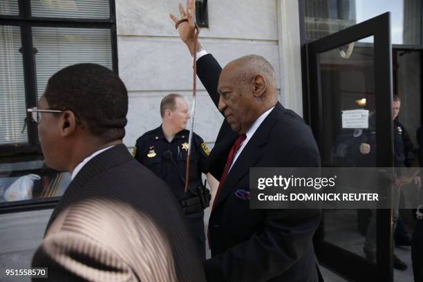 Actor and comedian Bill Cosby comes out of the Courthouse after the verdict in the retrial of his sexual assault case at the Montgomery County...