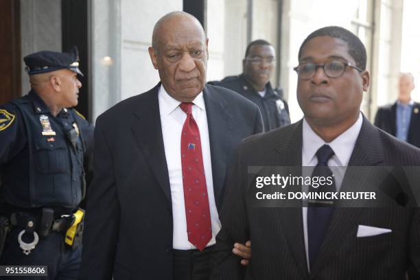 Actor and comedian Bill Cosby comes out of the Courthouse after the verdict in the retrial of his sexual assault case at the Montgomery County...