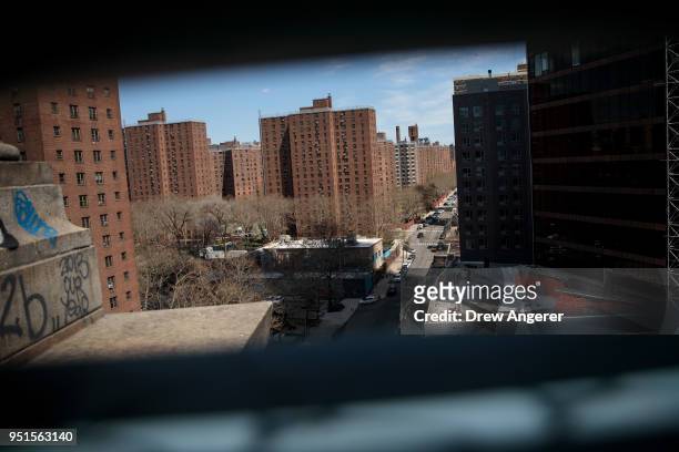 The Henry Rutgers Houses, a public housing development built and maintained by the New York City Housing Authority , stand in in the Lower East Side...