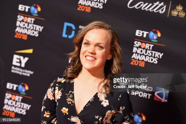 Ellie Simmonds attends the BT Sport Industry Awards 2018 at Battersea Evolution on April 26, 2018 in London, England. The BT Sport Industry Awards is...