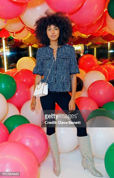 Arlissa attends the kate spade new york pop-up party on April 26, 2018 in London, England.