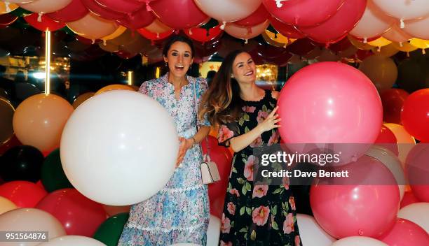 Rosanna Falconer and Niomi Smart attend the kate spade new york pop-up party on April 26, 2018 in London, England.