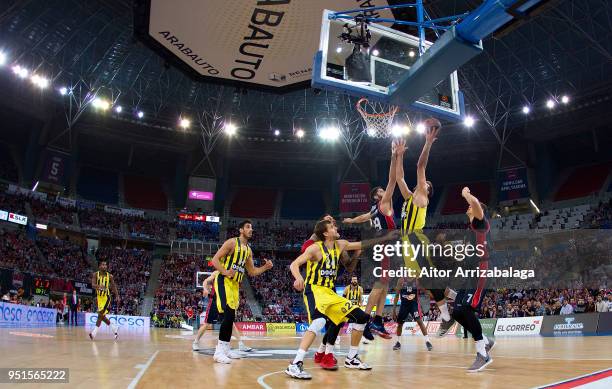 Marko Guduric, #23 of Fenerbahce Dogus Istanbul in action during the Turkish Airlines Euroleague Play Offs Game 4 between Kirolbet Baskonia Vitoria...
