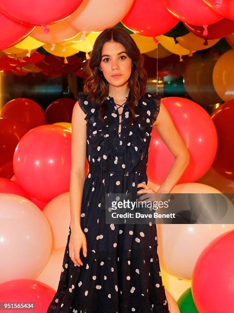 Gala Gordon attends the kate spade new york pop-up party on April 26, 2018 in London, England.