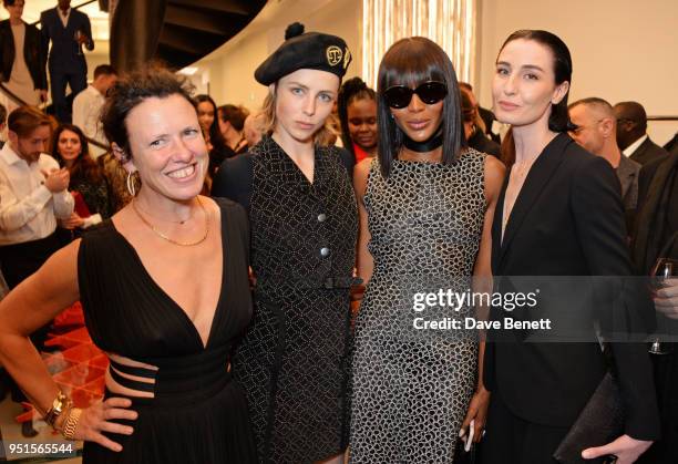 Katie Grand, Edie Campbell, Naomi Campbell and Erin O'Connor attend the opening of Maison Alaia on New Bond Street on April 26, 2018 in London,...