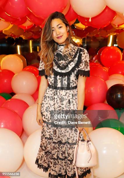 Felicia Evalina attends the kate spade new york pop-up party on April 26, 2018 in London, England.