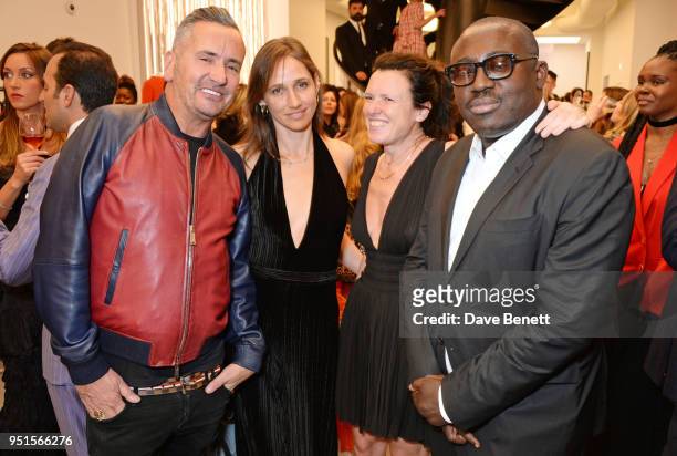 Fat Tony, Rosemary Ferguson, Katie Grand and Edward Enninful attend the opening of Maison Alaia on New Bond Street on April 26, 2018 in London,...