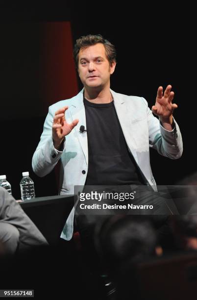 Actor Joshua Jackson speaks onstage during the SAG-AFTRA Foundation Conversations On Broadway at The Robin Williams Center on April 26, 2018 in New...