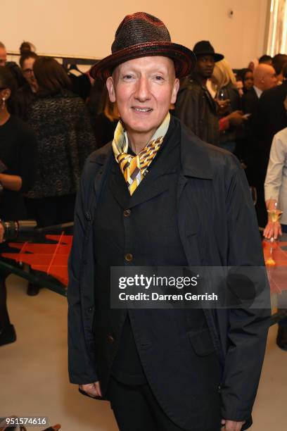 Stephen Jones attends the Maison Alaia London store opening Maison Alaia on April 26, 2018 in London, England.