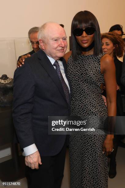 Christoph von Weyhe and Naomi Campbell attend the Maison Alaia London store opening Maison Alaia on April 26, 2018 in London, England.