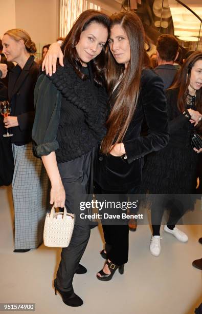 Charlotte Stockdale and Elizabeth Saltzman attend the opening of Maison Alaia on New Bond Street on April 26, 2018 in London, England.