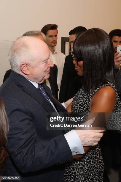 Christoph von Weyhe and Naomi Campbell attend the Maison Alaia London store opening Maison Alaia on April 26, 2018 in London, England.